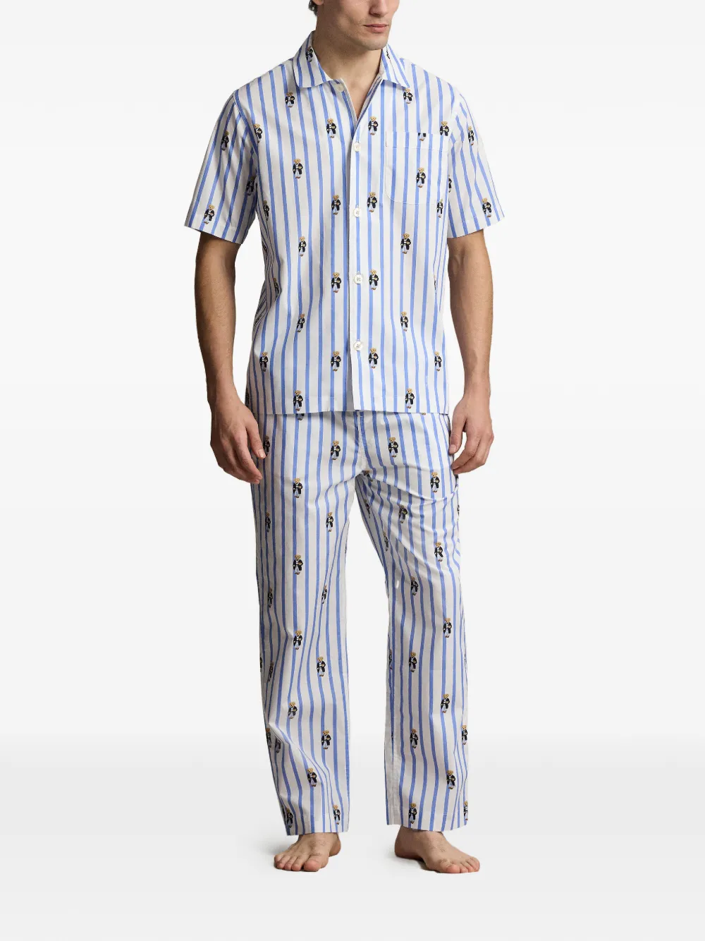 Полосатые пижамные брюки POLO RALPH LAUREN, белый — фото 2