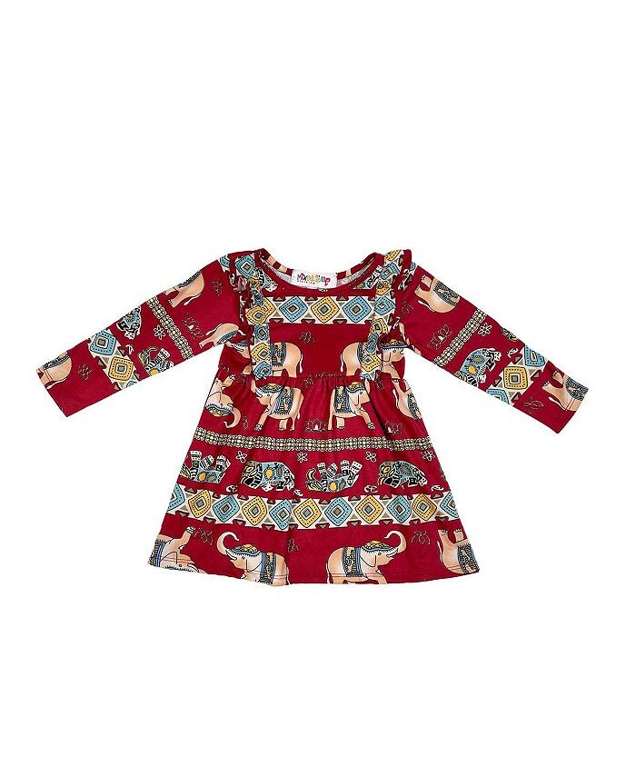 

Платье с принтом и оборками для маленьких девочек Mixed Up Clothing, мультиколор
