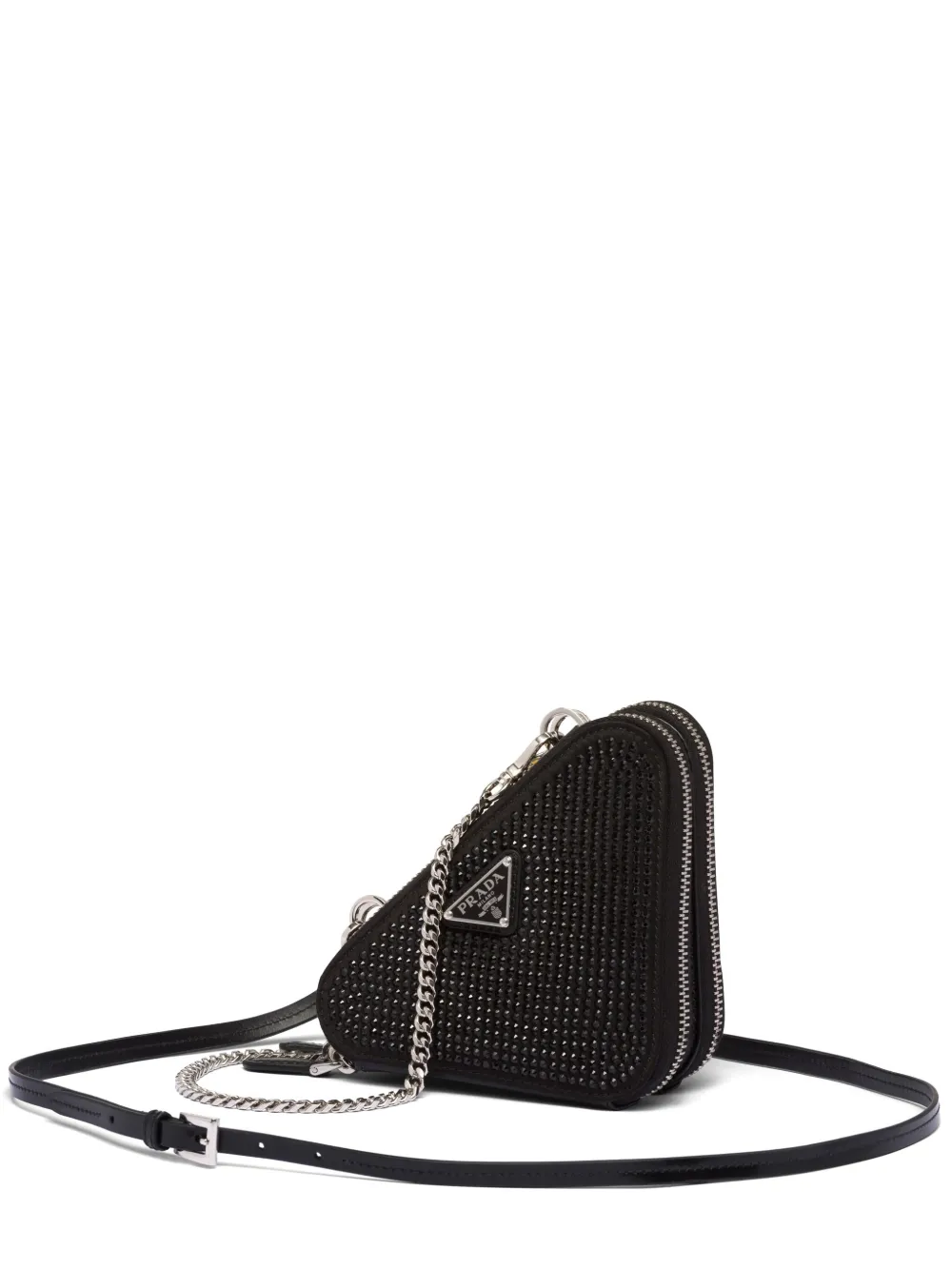 

Мини-кошелек с кристаллами Prada, черный
