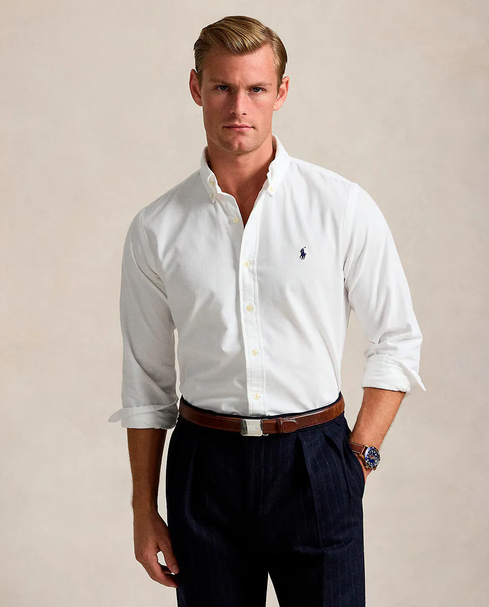 

Мужская рубашка из микровельвета стандартного кроя Polo Ralph Lauren, белый