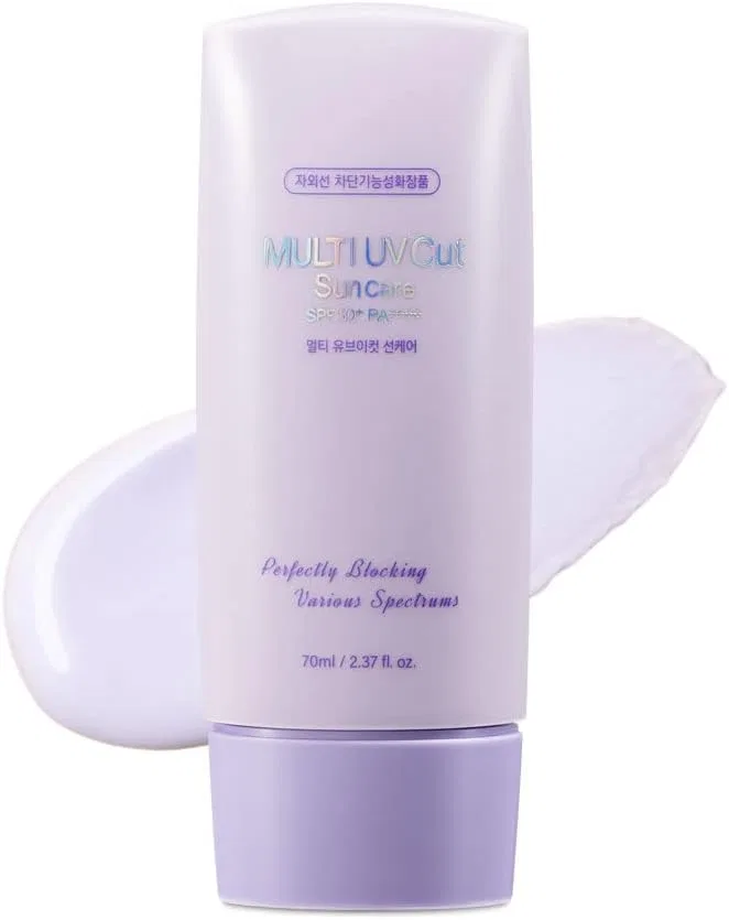Солнцезащитный крем-сыворотка HC LAB'S Multi UV Cut Sunscreen SPF50+ PA+++, 70 мл, фиолетовый — фото 3