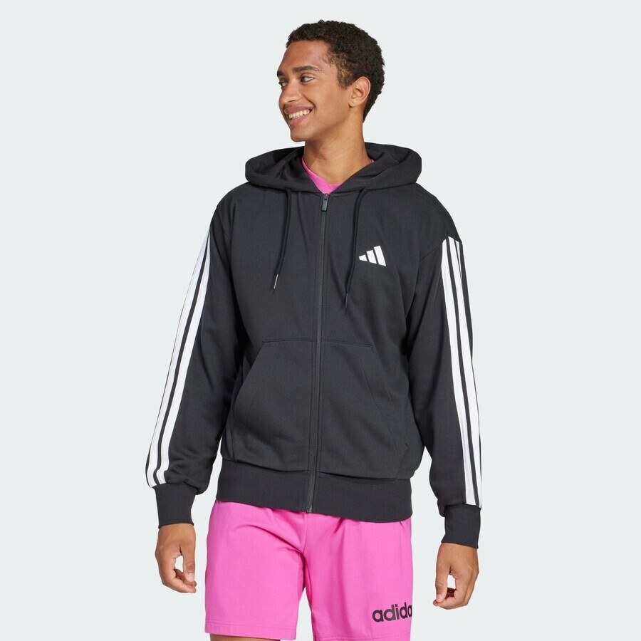 Свитер с капюшоном на молнии ADIDAS SPORTSWEAR Athletic Zip-Up Hoodie Essentials, черный — фото 2