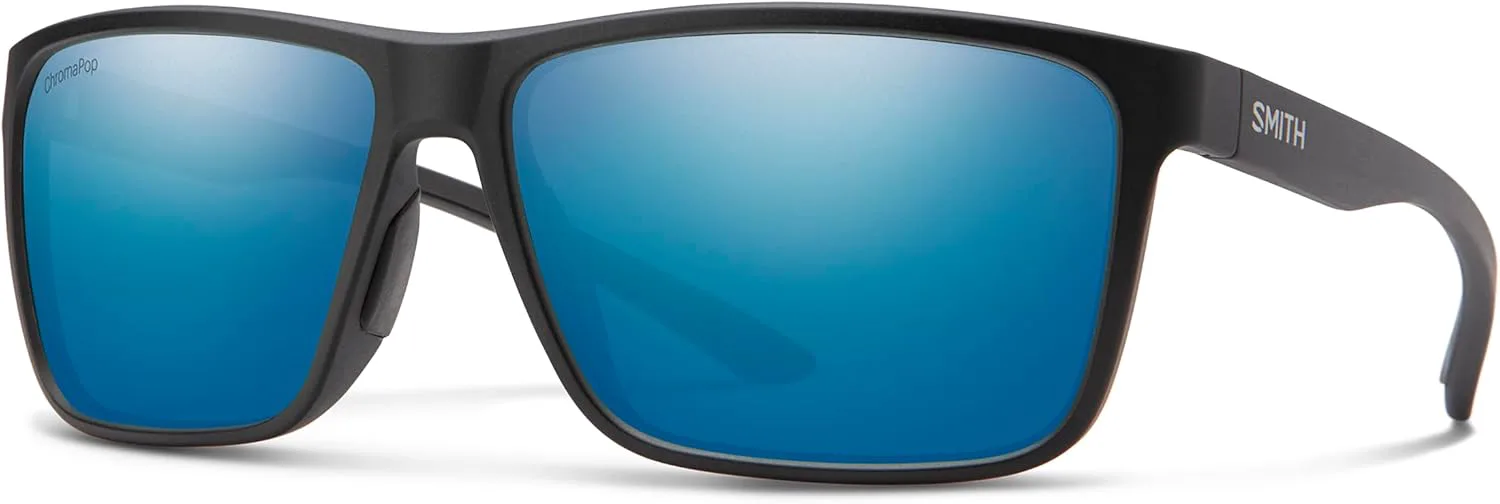 

Солнцезащитные очки SMITH Riptide с линзами Chromapop - поляризованные солнцезащитные очки - для мужчин и женщин, Matte Black / Chromapop Glass Polarized Blue Mirror