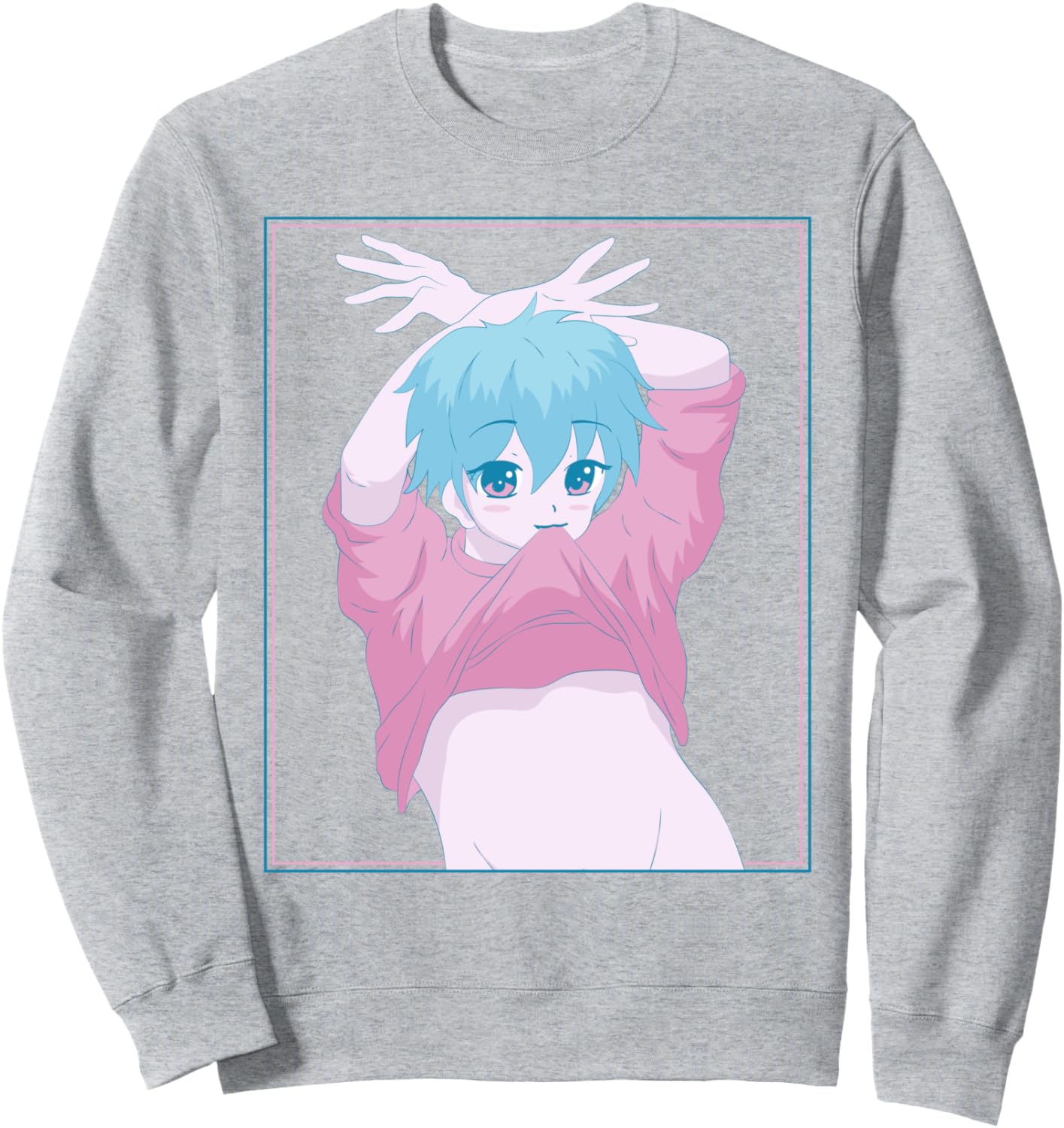 

Футболка пастельных тонов в стиле аниме-фэмбоя, переодевания в женскую одежду, яой, серая Anime Femboy Crossdressing Clothes