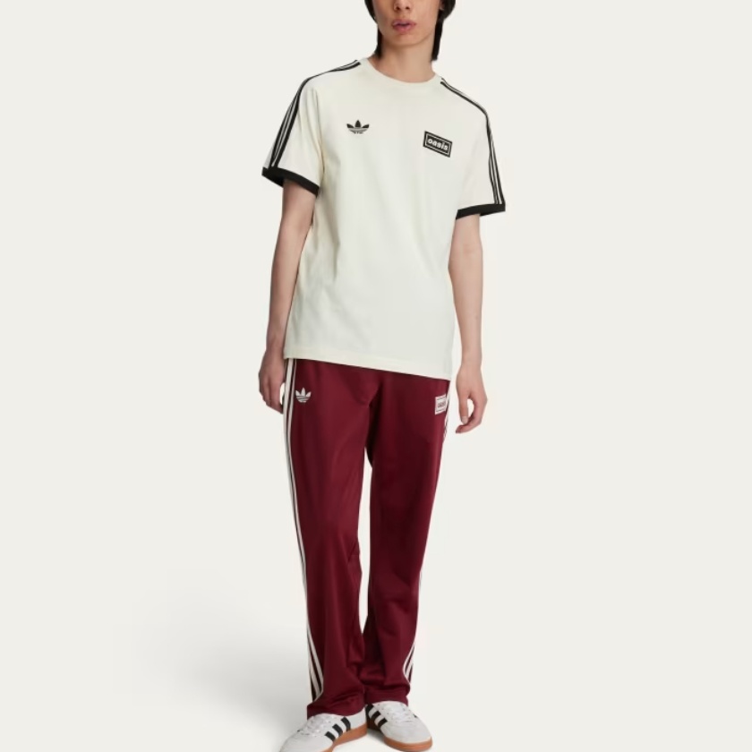 Футболка Oasis 3 Stripes SS25 Unisex Adidas Originals, слоновая кость — фото 3