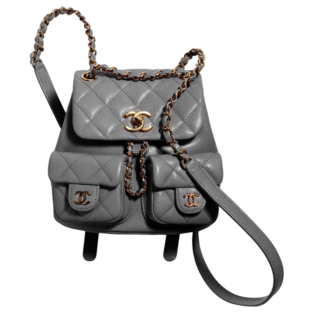 

Chanel Рюкзак Duma Grain Embossed Caviar Cow Leather & Metal Backpack Trumpets Women's Gray