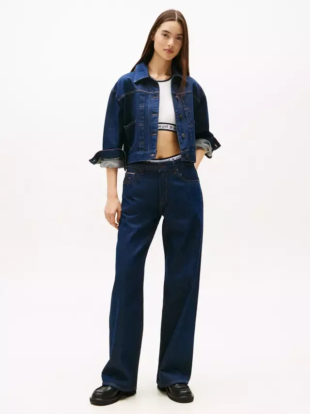 Джинсы Tommy Jeans Mia свободного кроя прямого кроя, темно-синие Tommy Hilfiger — фото 2