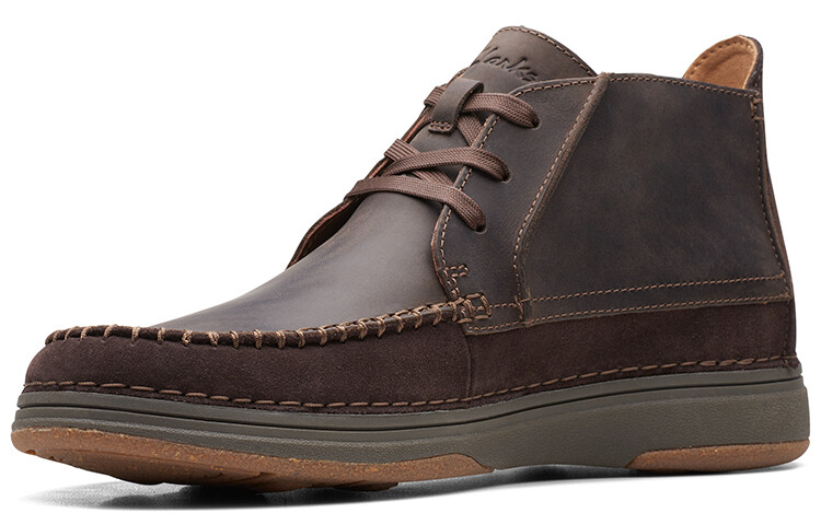 Мужские повседневные мужские среднего размера темно-коричневые Clarks — фото 3