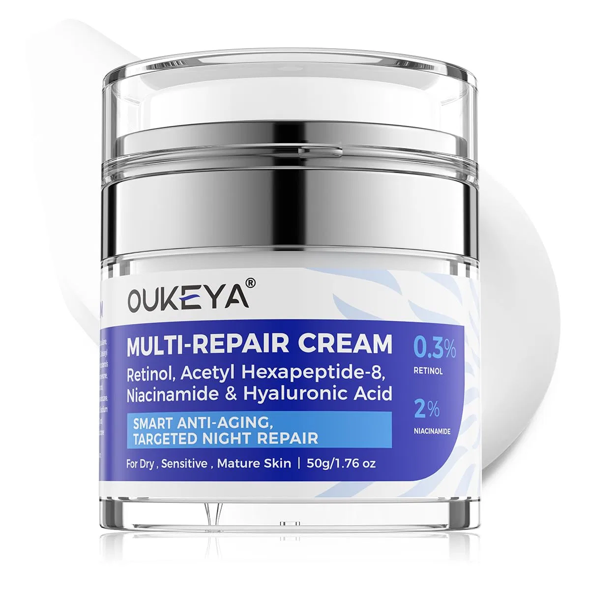 Крем для лица SPF OUKEYA С ретинолом. % инкапсулированный, со скваланом, ниацинамидом, маслом ши, маслом
