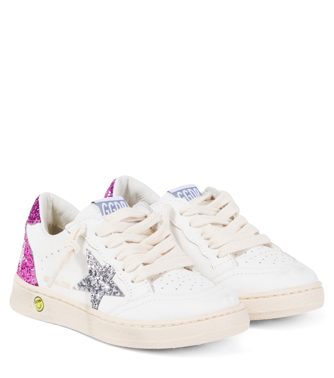 

Ballstar кроссовки из кожи с блестками Golden Goose Kids, White/Silver/Pink