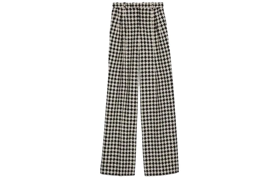 Брюки женские Gucci Повседневные, Прямой крой, Черный/Белый