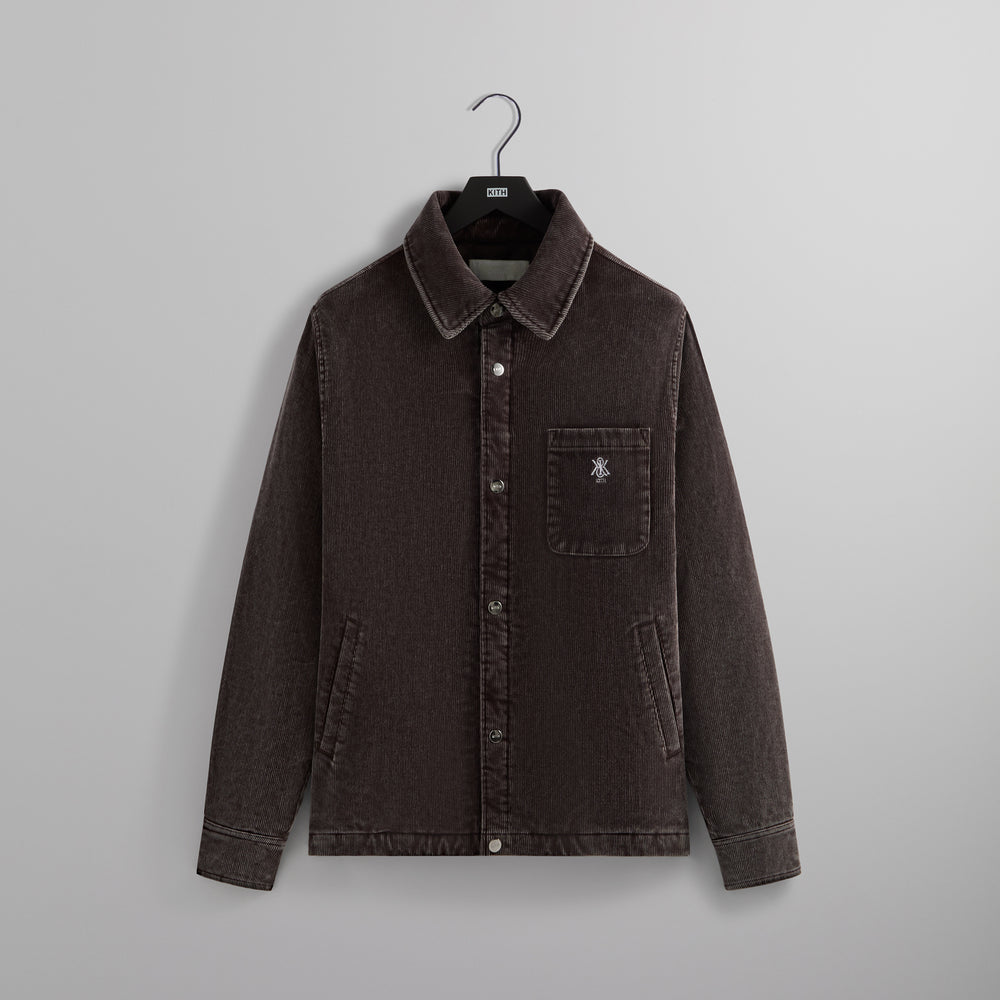 

Куртка Kith Washed Corduroy Brixton Puffed Shirt Jacket, цвет Incognito