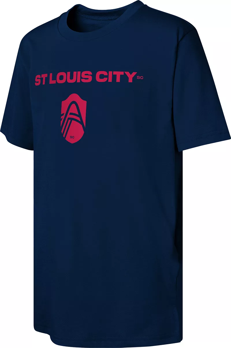 

Темно-синяя футболка MLS Youth St. Louis City SC с надписью Outerstuff