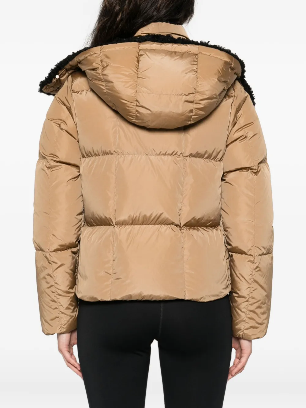 Пальто на молнии с воротником из искусственного меха Moncler, нейтральный — фото 4
