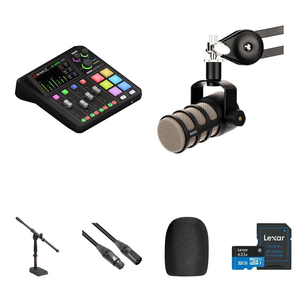 

Комплект для подкастинга RODE RODECaster Duo с микрофоном PodMic и настольной подставкой
