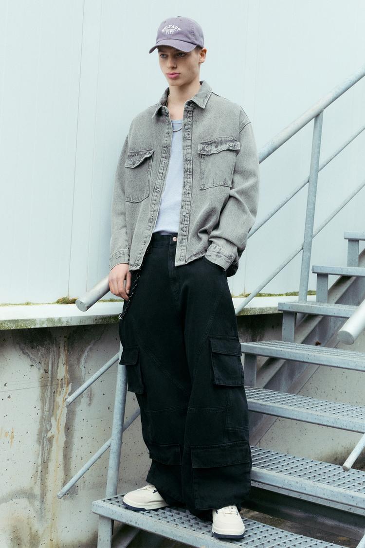 

Очень мешковатые джинсы карго Pull And Bear, черный