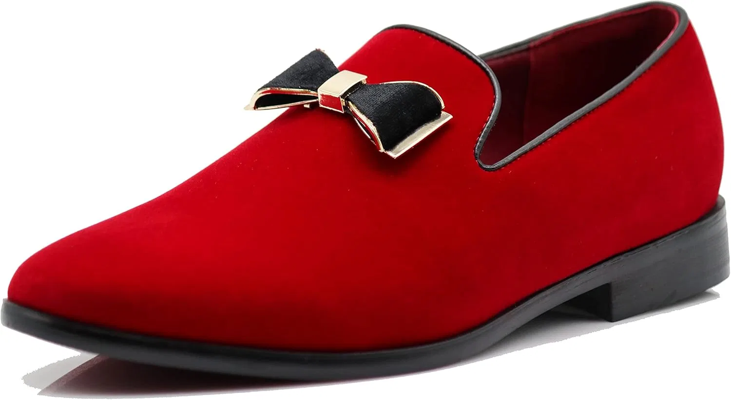Винтажные однотонные бархатные лоферы Enzo Romeo Hombres, Red 07