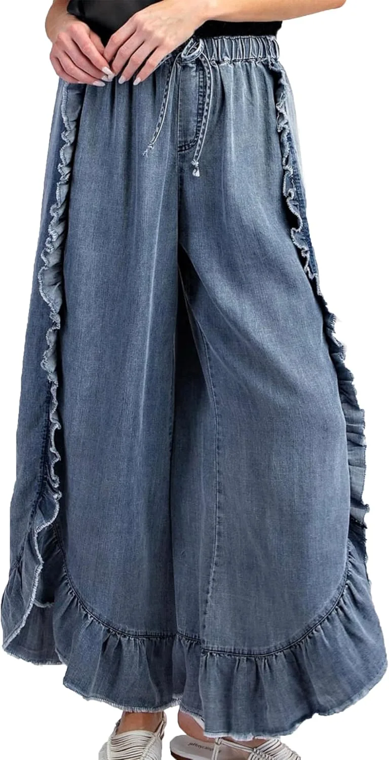 

Zontroldy женские брюки с высокой талией на резинке и широкими штанинами