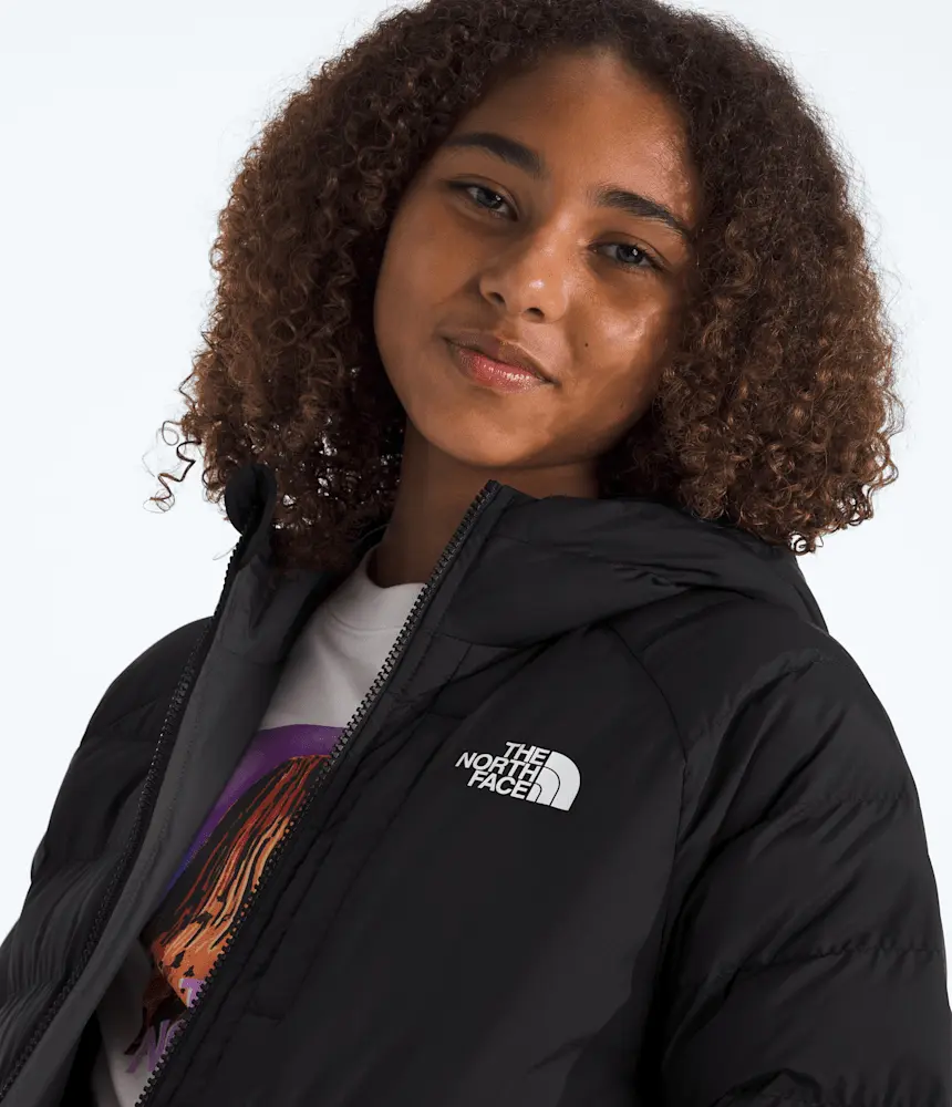 Двусторонняя куртка Perrito с капюшоном для девочек The North Face, TNF Black/Smoked Pearl — фото 3