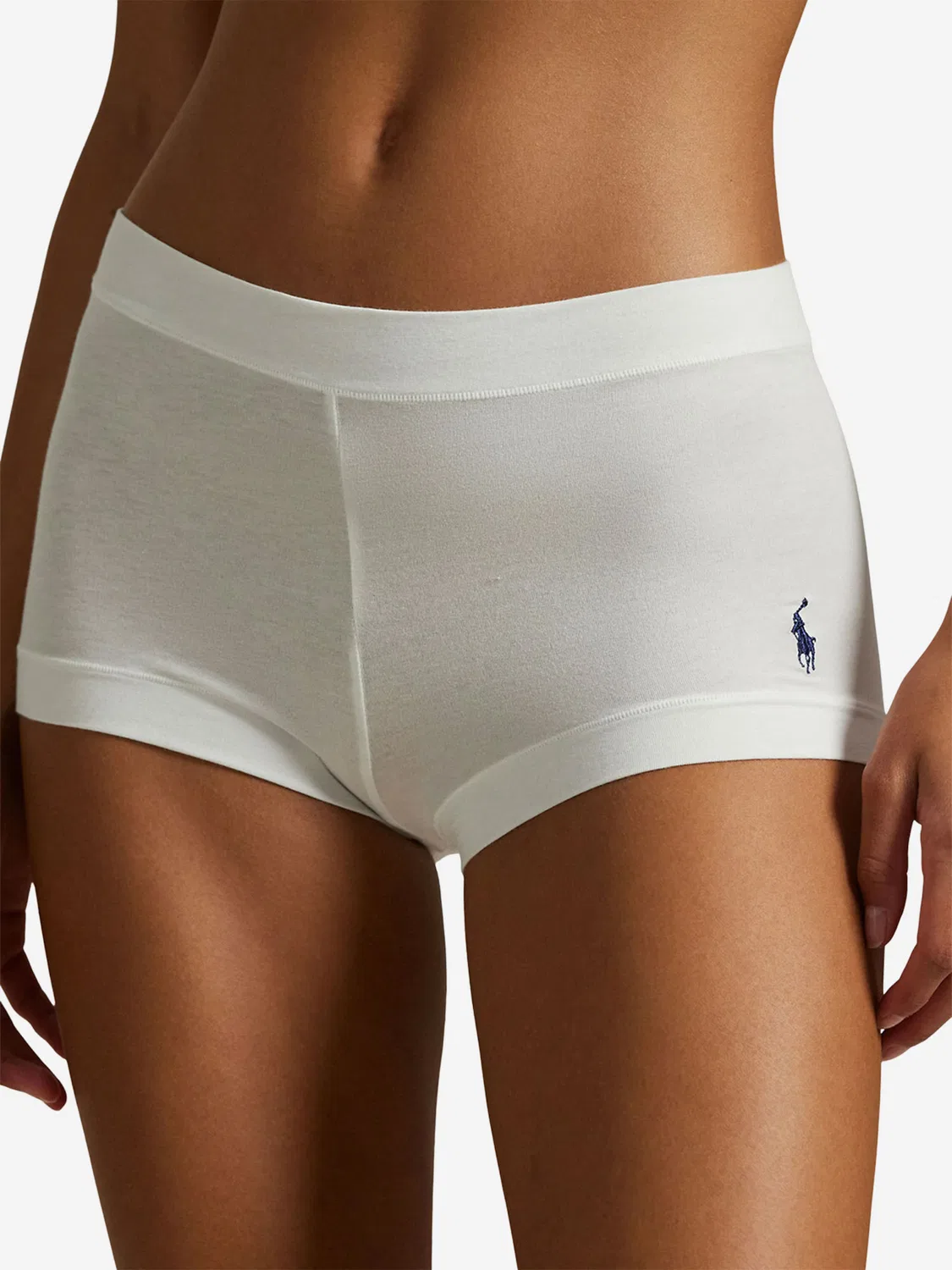 Шорты-боксеры Polo Ralph Lauren Club Cotton в темно-синем, серо-белом цветах — фото 2
