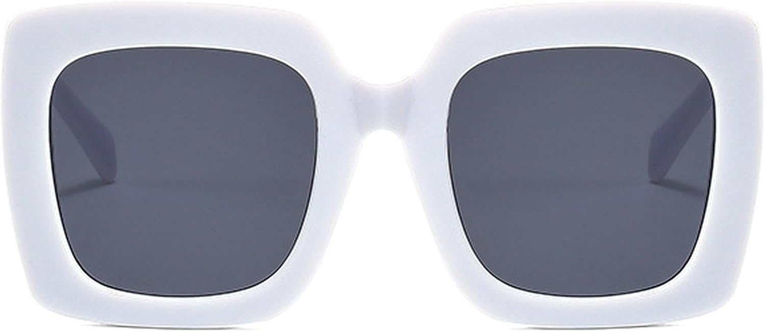 

Солнцезащитные очки в стиле ретро, ​​большие квадратные, для женщин и мужчин, зеленые, с защитой от УФ-излучения UV400, модные очки для активного отдыха в стиле 90-х mincl, White