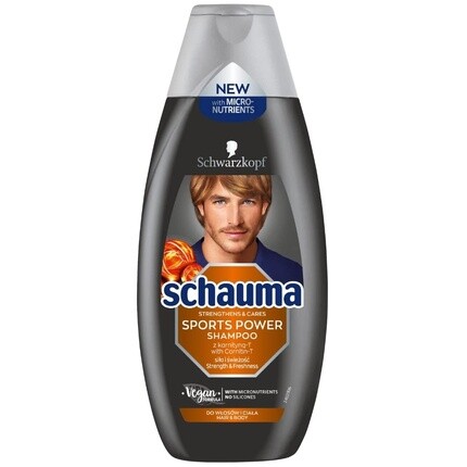 

Sports Power Shampoo Укрепляющий шампунь для волос и тела 400мл, Schauma