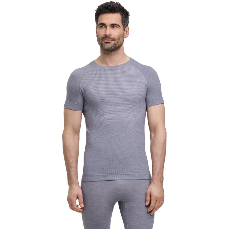 

Рубашка с короткими рукавами из шерстяной ткани, легкая Falke, серый