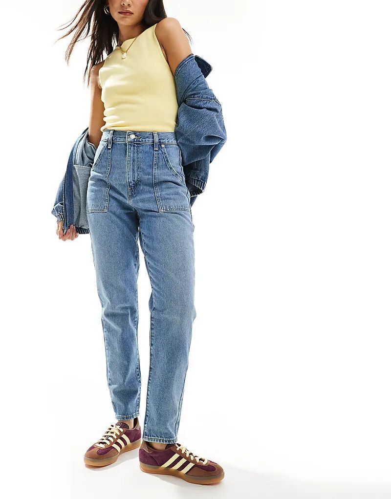 

Джинсы mom fit workwear с высокой талией в средне-синем цвете Levi's
