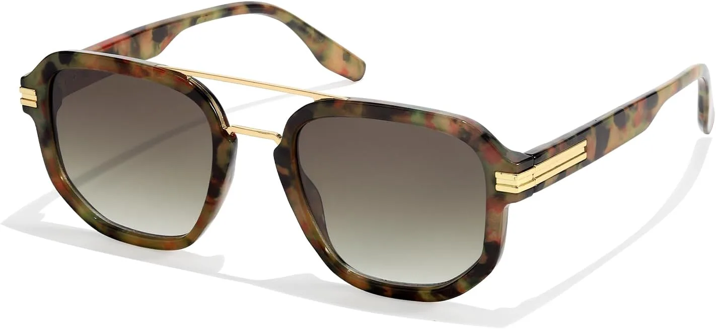 

Солнцезащитные очки-авиаторы Chicid Oversized для женщин, ретро-очки-авиаторы, дизайнерские, не спутываются, A03 Green Tortoise Frame/ Gradient Green Lens