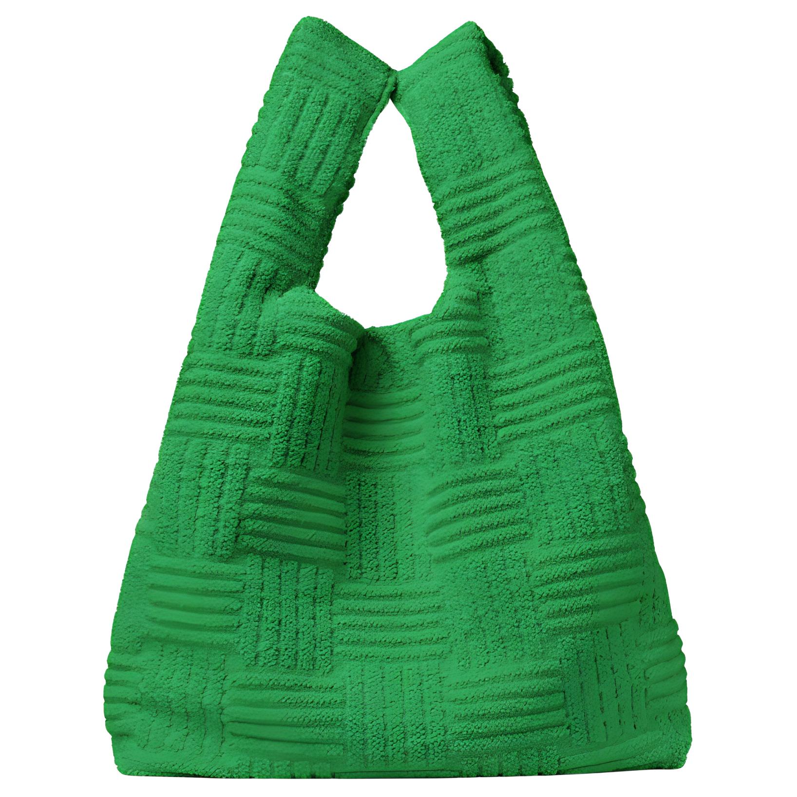 

Bottega Veneta Зелёная унисекс сумка из махровой ткани