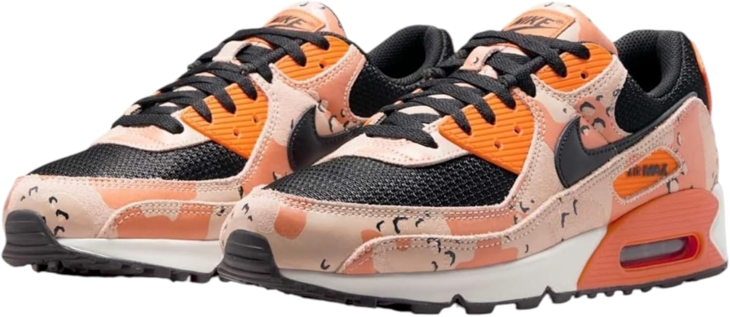Мужские кроссовки Nike Air Max 90 Premium, черный/оранжевый/бежевый — фото 3