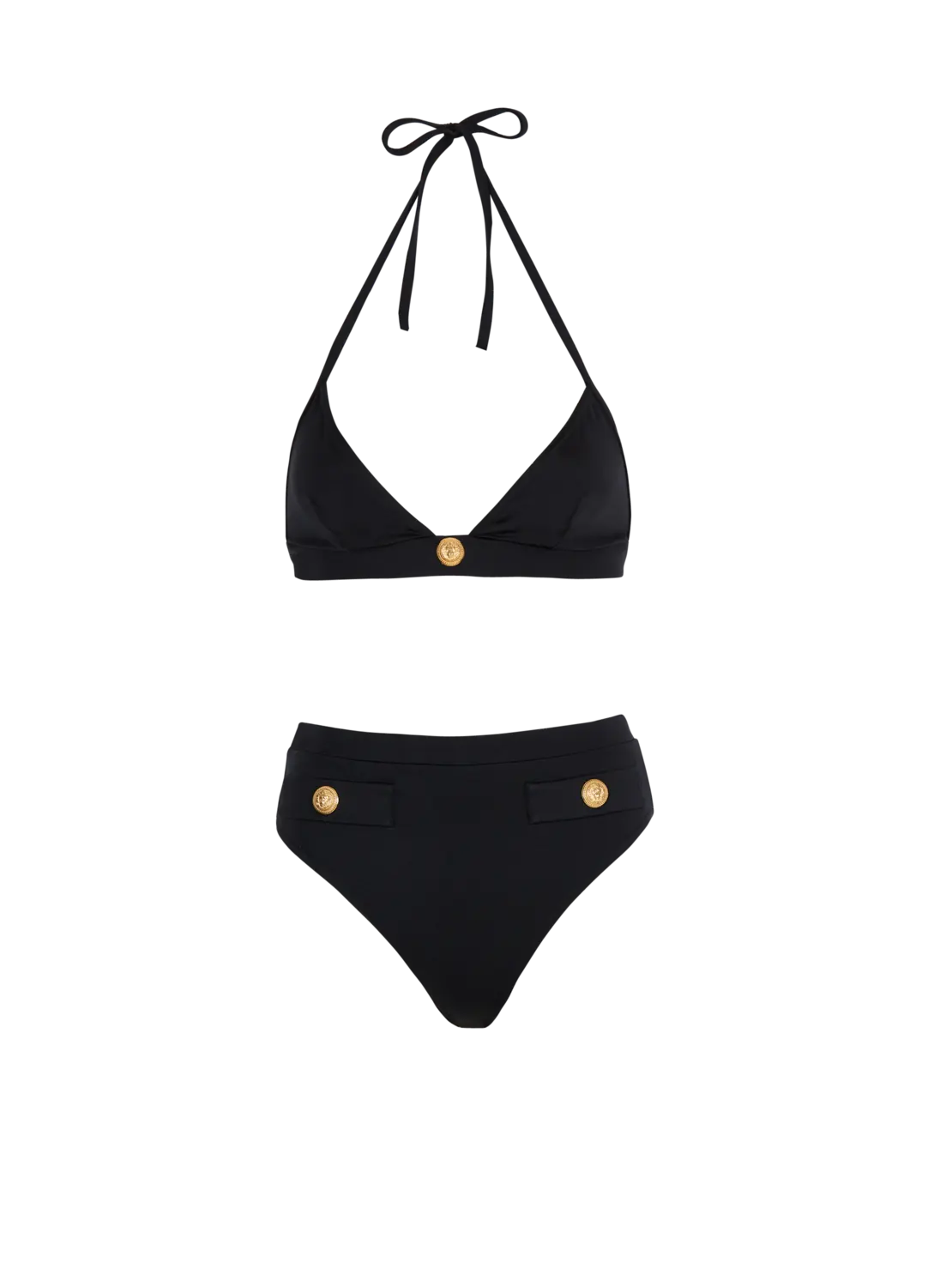 

Раздельный купальник с пуговицами Balmain, черный