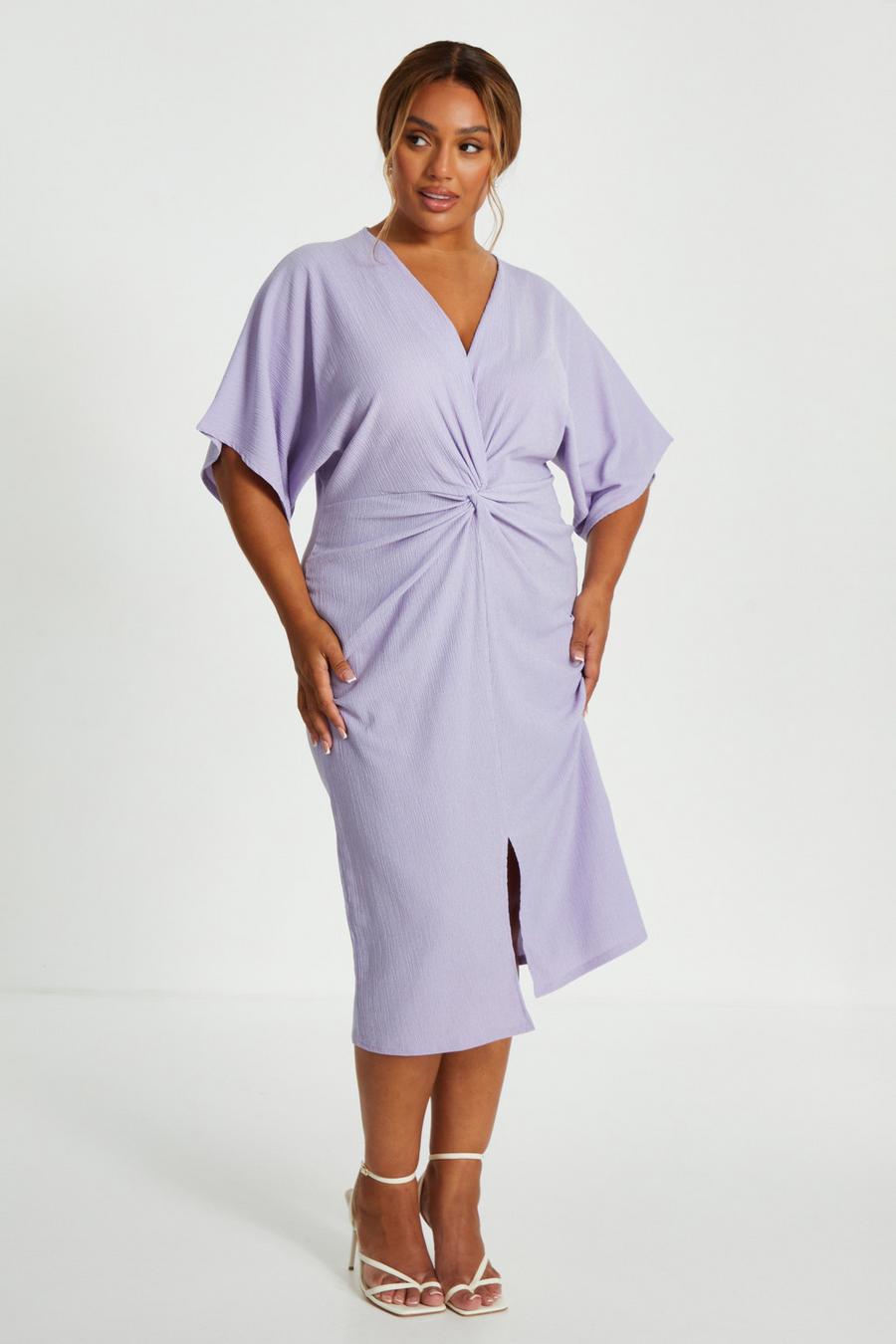 

Платье миди Curve Lilac Knot Front QUIZ Clothing