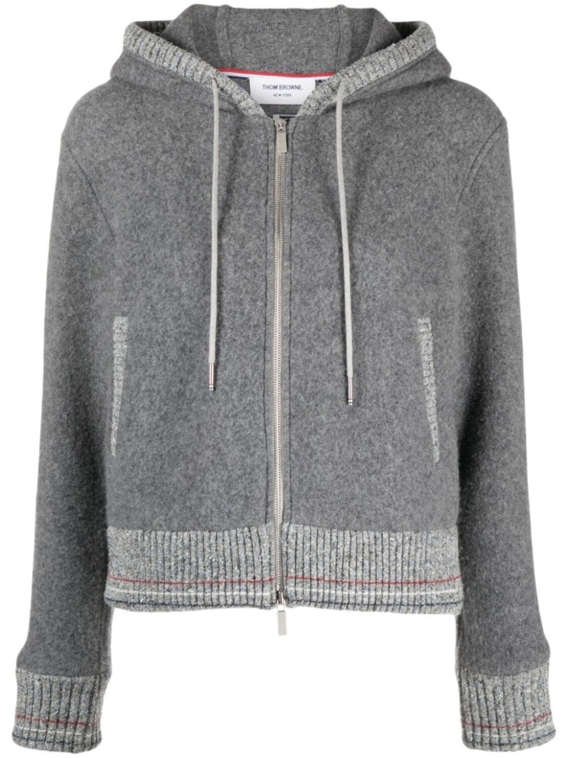 

Флисовый кардиган на молнии Thom Browne, серый