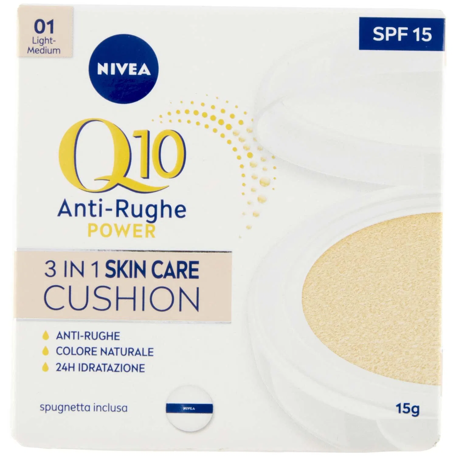 Тональный кушон «Q10 Plus Anti Age 3 в 1 01 Light Medium» от Nivea Nivea