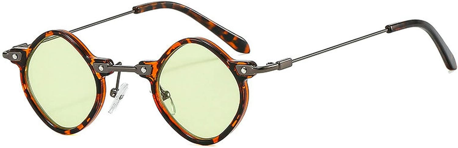 

Солнцезащитные очки COTIA Retro Polygon Small Square для женщин, модные, с прозрачными линзами цвета океана, защита от УФ-излучения UV400, для мужчин, в стиле панк, Yellow Leopard