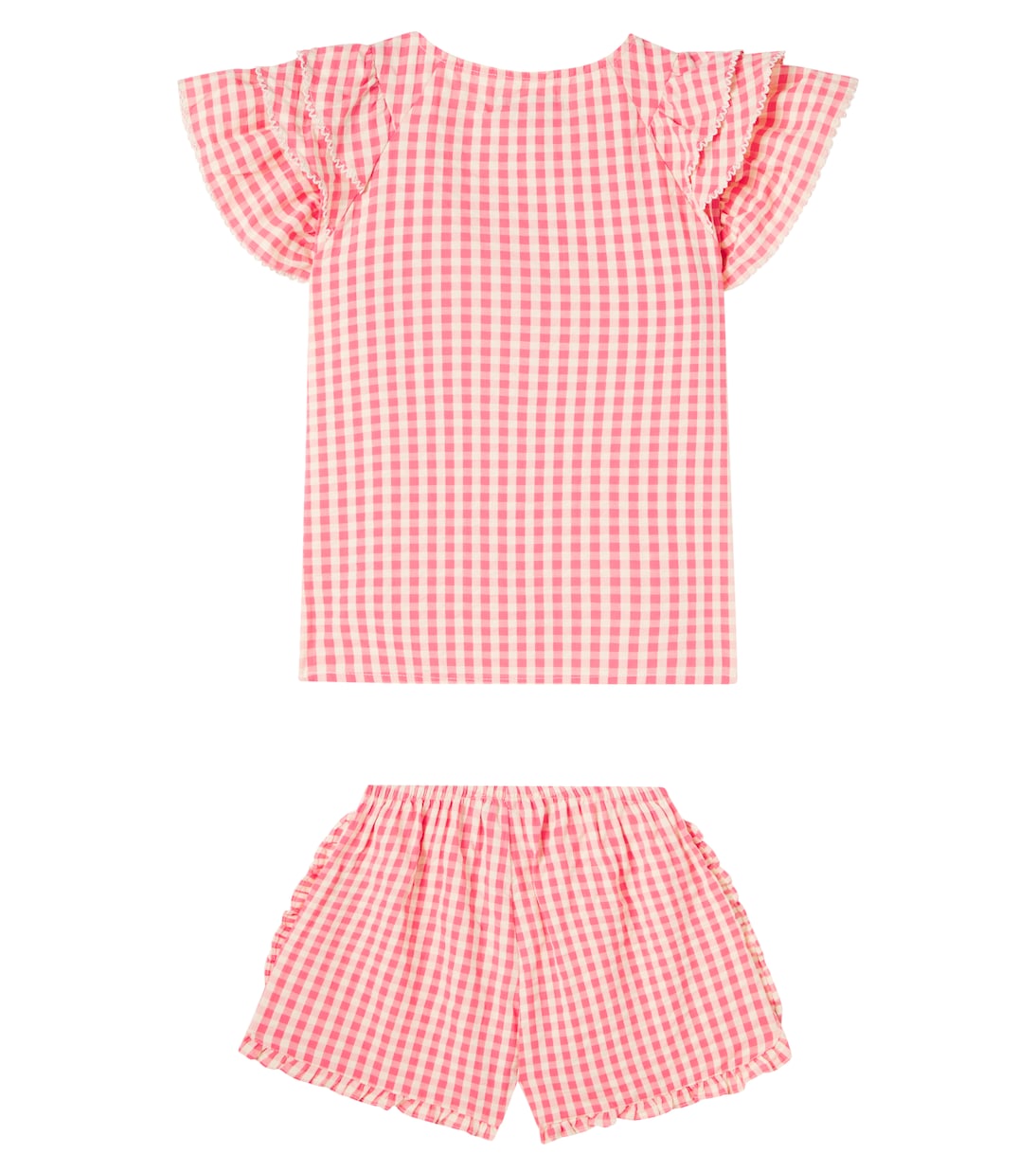 Комплект из хлопковой рубашки и шорт Kim Konges Sløjd, Flamingo Plume Check — фото 4