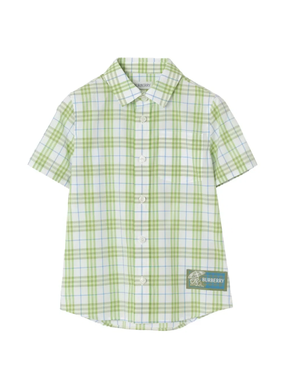 Рубашка в клетку Burberry Kids, белый