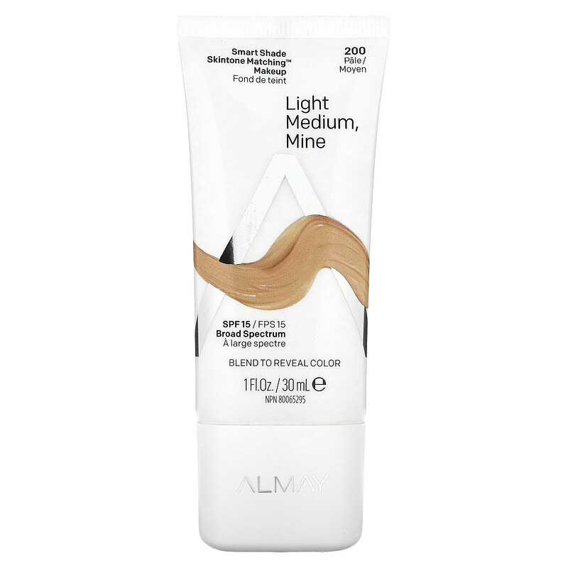 

Almay, Smart Shade, макияж под тон кожи, SPF 15, оттенок 200 светлый и средний, мина, 30 мл (1 жидк. унция)