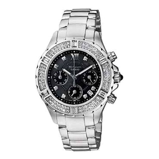 

Часы CASIO SHEEN Waterproof Stainless Steel Strap Black Analog, черный