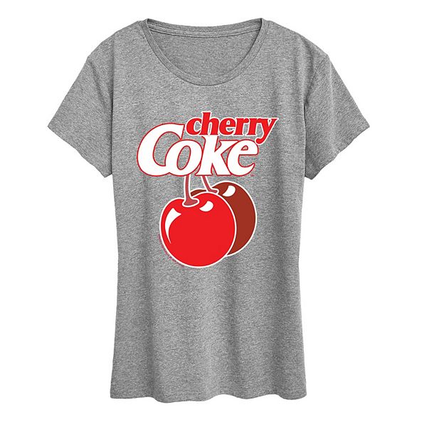 

Футболка с принтом Women's cherry coke logo Licensed Character, Heather Gray, Красный, Футболка с принтом Women's cherry coke logo Licensed Character, Heather Gray