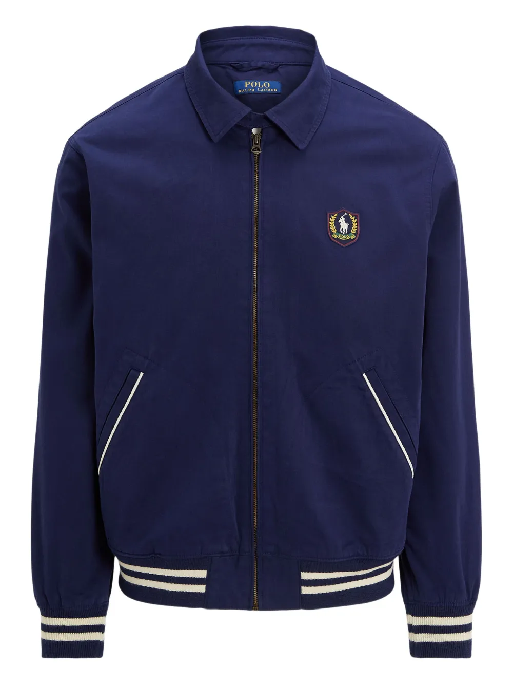 

Бейсбольная куртка с вышитым логотипом POLO RALPH LAUREN, синий