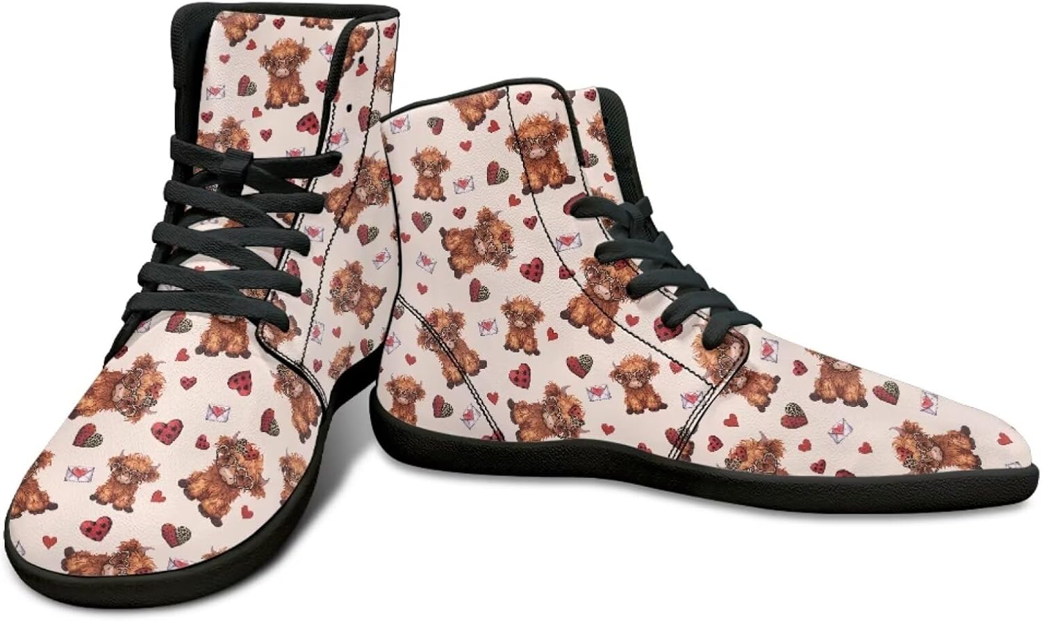 

Высокие кеды ко Дню святого Валентина для мужчин - босоножки без каблука, легкие, минималистичные Watdotory, Calf Envelope Love Print