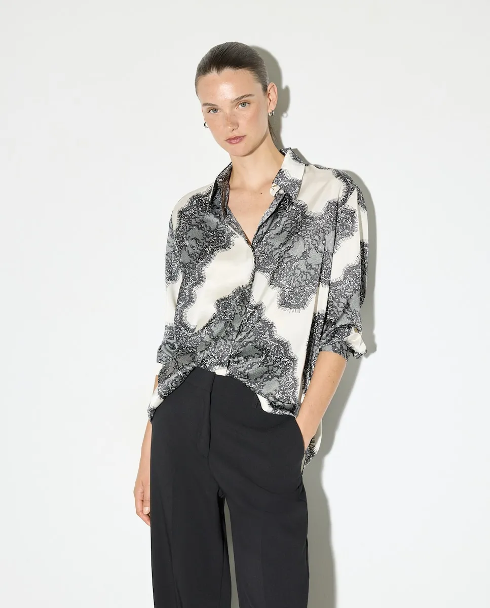 

Женская блуза с длинным рукавом и принтом Woman El Corte Inglés, белый