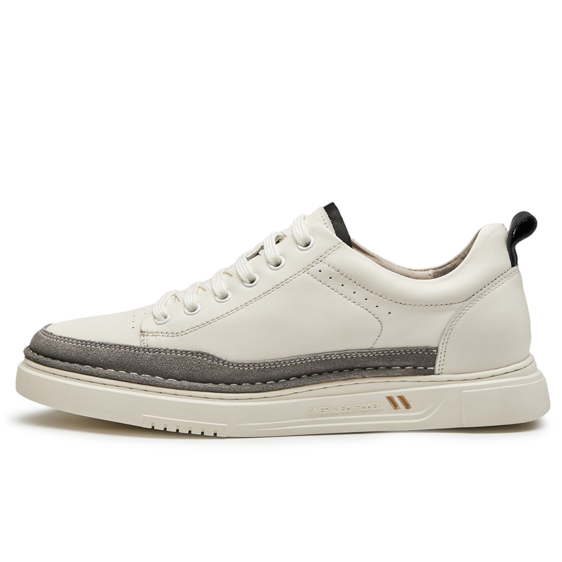 

Кроссовки для скейтбординга мужские низкие белые GOG, молодежные белые увеличивающие рост на 5,5 см-0623510-2XHP