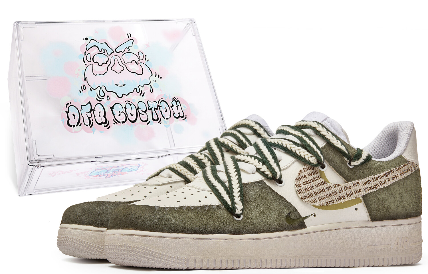 

Кроссовки Nike Air Force 1 Skateboarding Shoes Men Low-top Green/White, оливковый, Зеленый, Кроссовки Nike Air Force 1 Skateboarding Shoes Men Low-top Green/White, оливковый
