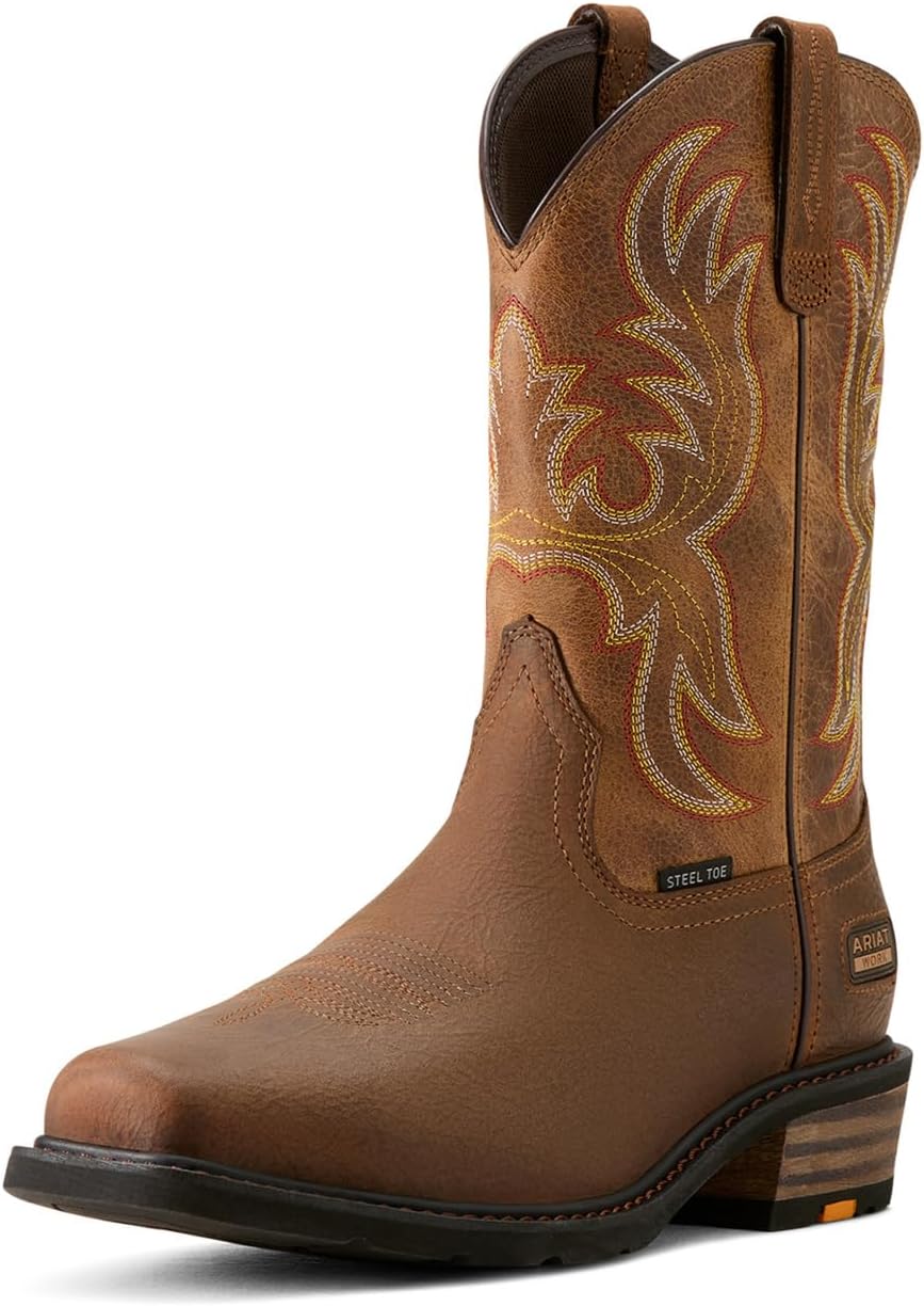 

Мужские ботинки ARIAT Ironside с квадратным носком и стальным носком, коричневый/бежевый