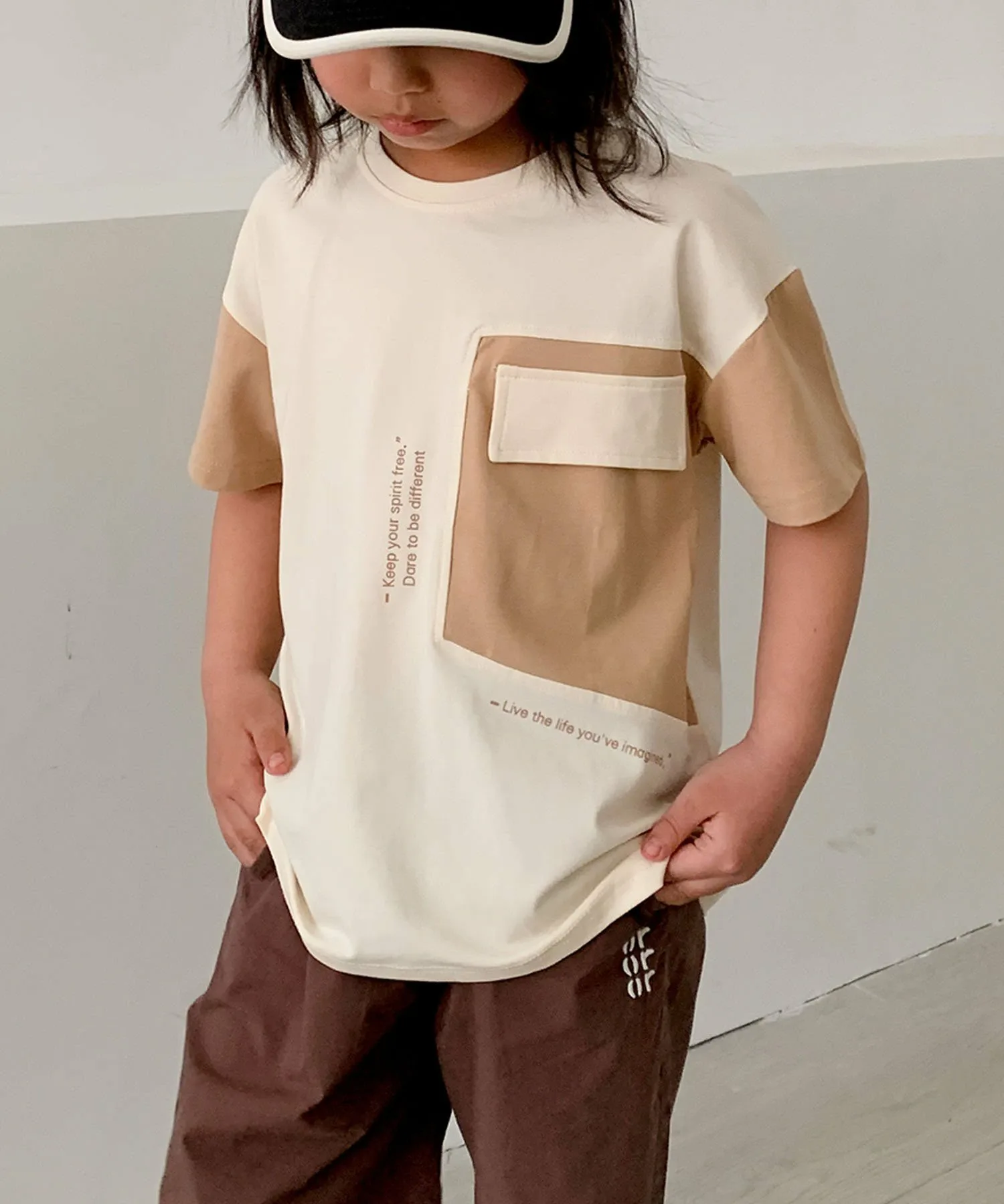 Детская футболка с принтом в цветовой гамме [aimoha-KIDS-] Aimoha Kids, beige — фото 4
