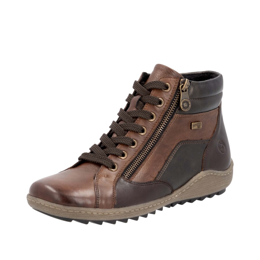Ботинки на шнуровке REMONTE, Brown/Dark brown