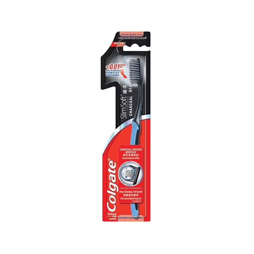 

Colgate Зубная щетка Slim Soft Charcoal 1 шт, Black